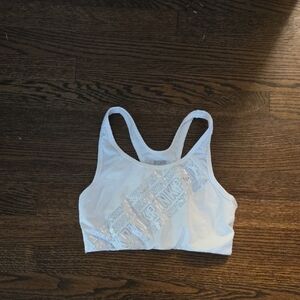 PINK Victoria's Secret White Logo Sports Bra
